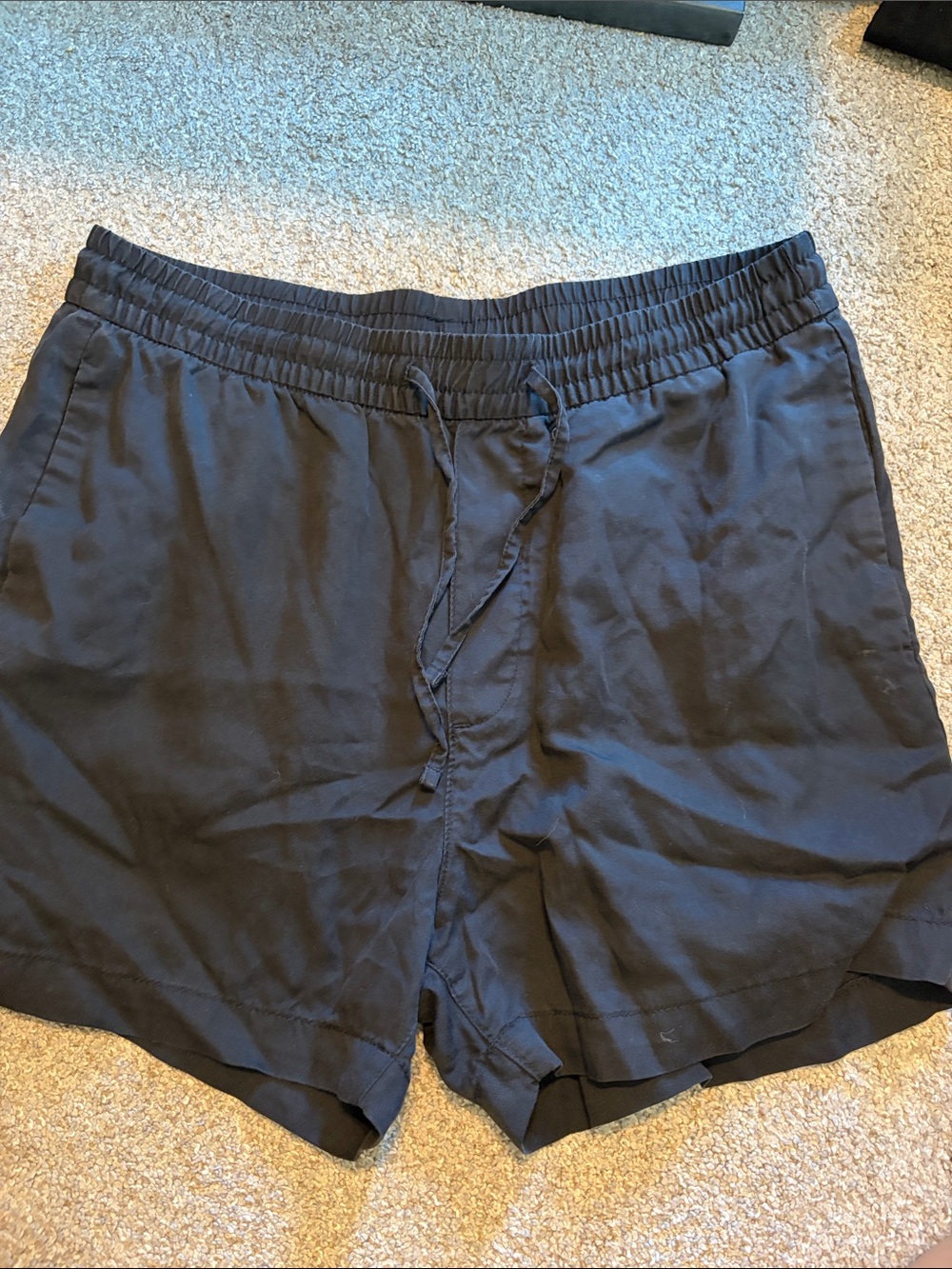 H&M Mens Regular Fit Black Drawstring Shorts